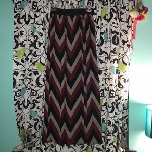 Chevron Maxi Skirt